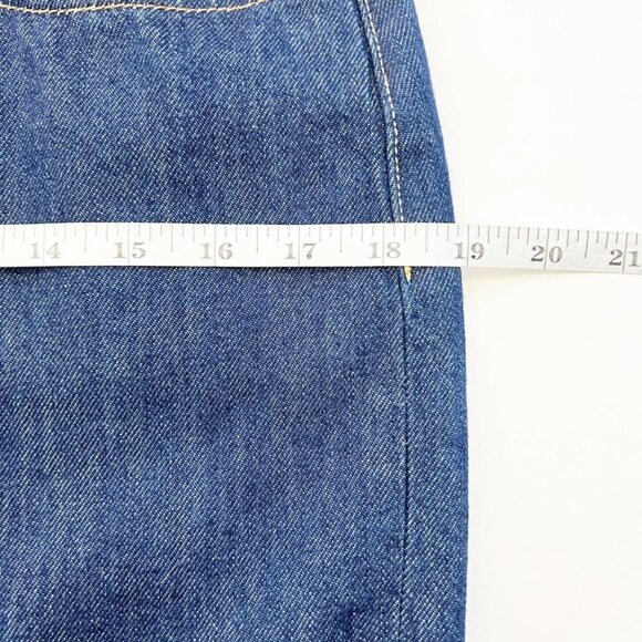 NWT Levi's Premium Jean Skirt Women's 28 Dark Wash Rigid Denim Side Slit Midi - Picture 10 of 15